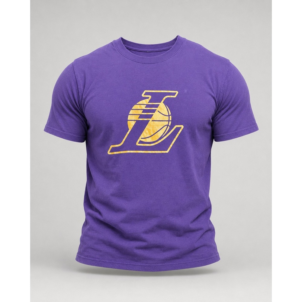 Los Angeles Lakers Purple Graphic T Shirt Men's XL NBA Basketball Logo Tee